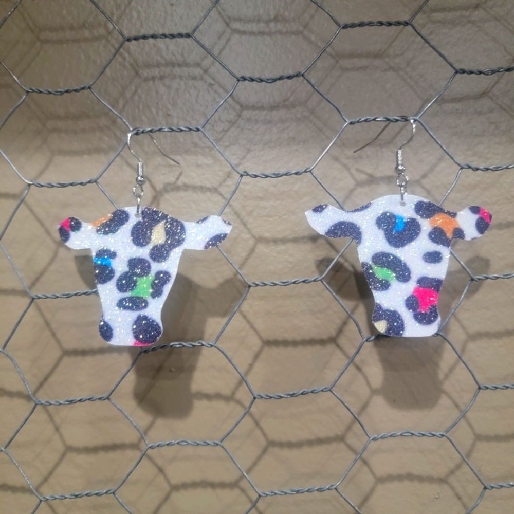 Cow head earrings